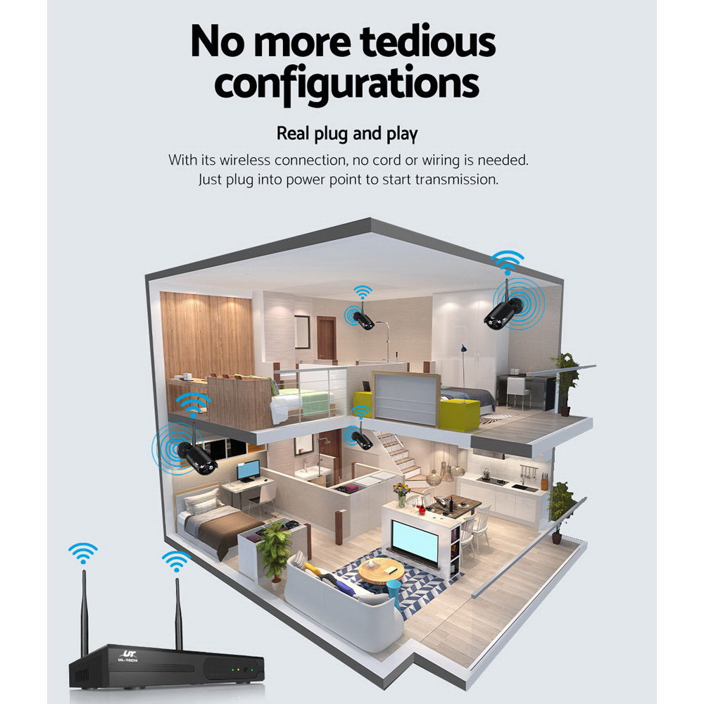 UL-TECH 1080P 8CH Wireless Security Camera NVR Video-4