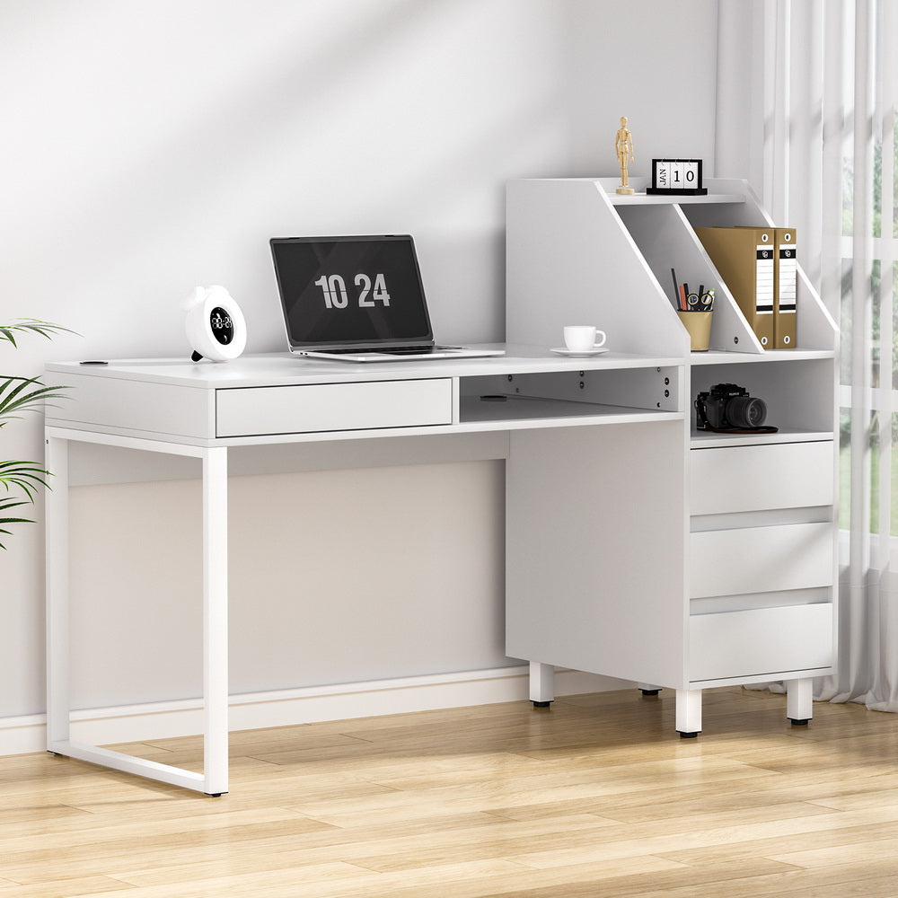Artiss Computer Desk Office Study Desks Table Drawer Bookshelf-4