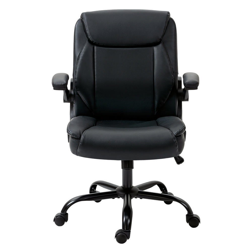 Artiss Office Chair Leather Computer Desk Chairs Executive Gaming Study Black-2