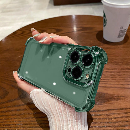 Four-corner Drop-resistant Phone Case Full Cover Transparent Electroplated Space Protective Cover