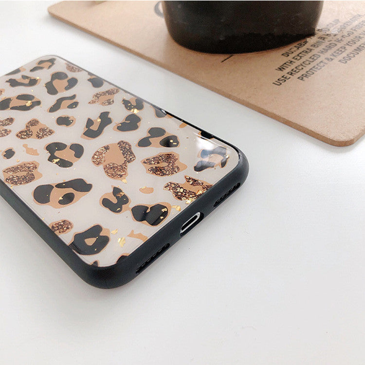Compatible with Apple, Gold leaf leopard iPhone case