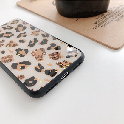 Compatible with Apple, Gold leaf leopard iPhone case