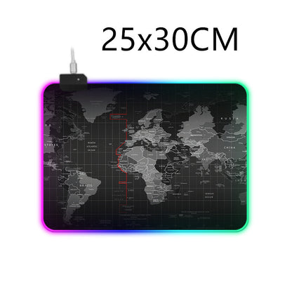 RGB Luminous Mouse Pad Gift Thickened With Lock Edge Colorful Lighting Mode