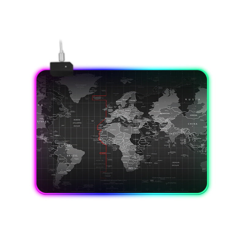 RGB Luminous Mouse Pad Gift Thickened With Lock Edge Colorful Lighting Mode