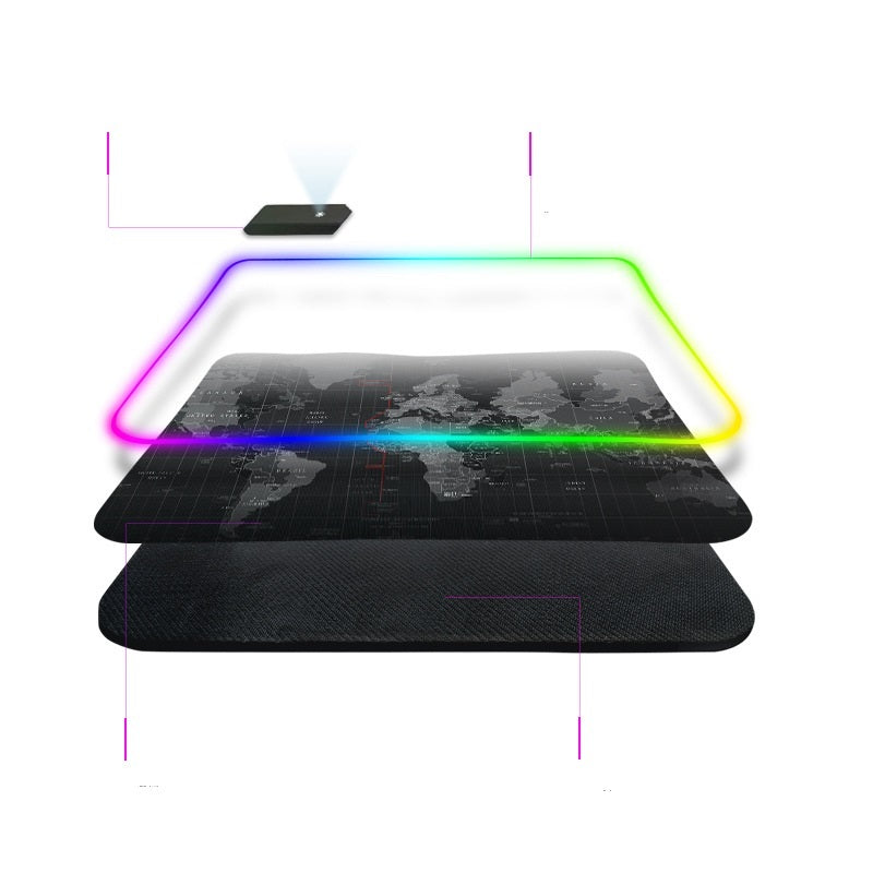 RGB Luminous Mouse Pad Gift Thickened With Lock Edge Colorful Lighting Mode