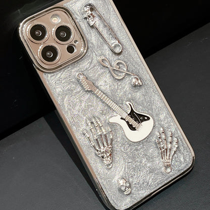 Cement Gray Metal Guitar Electroplating Protective Cover Phone Case