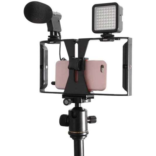 Vibe Geeks Professional Smartphone Photography Cage Rig Video Stabilizer Grip-0