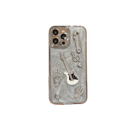 Cement Gray Metal Guitar Electroplating Protective Cover Phone Case