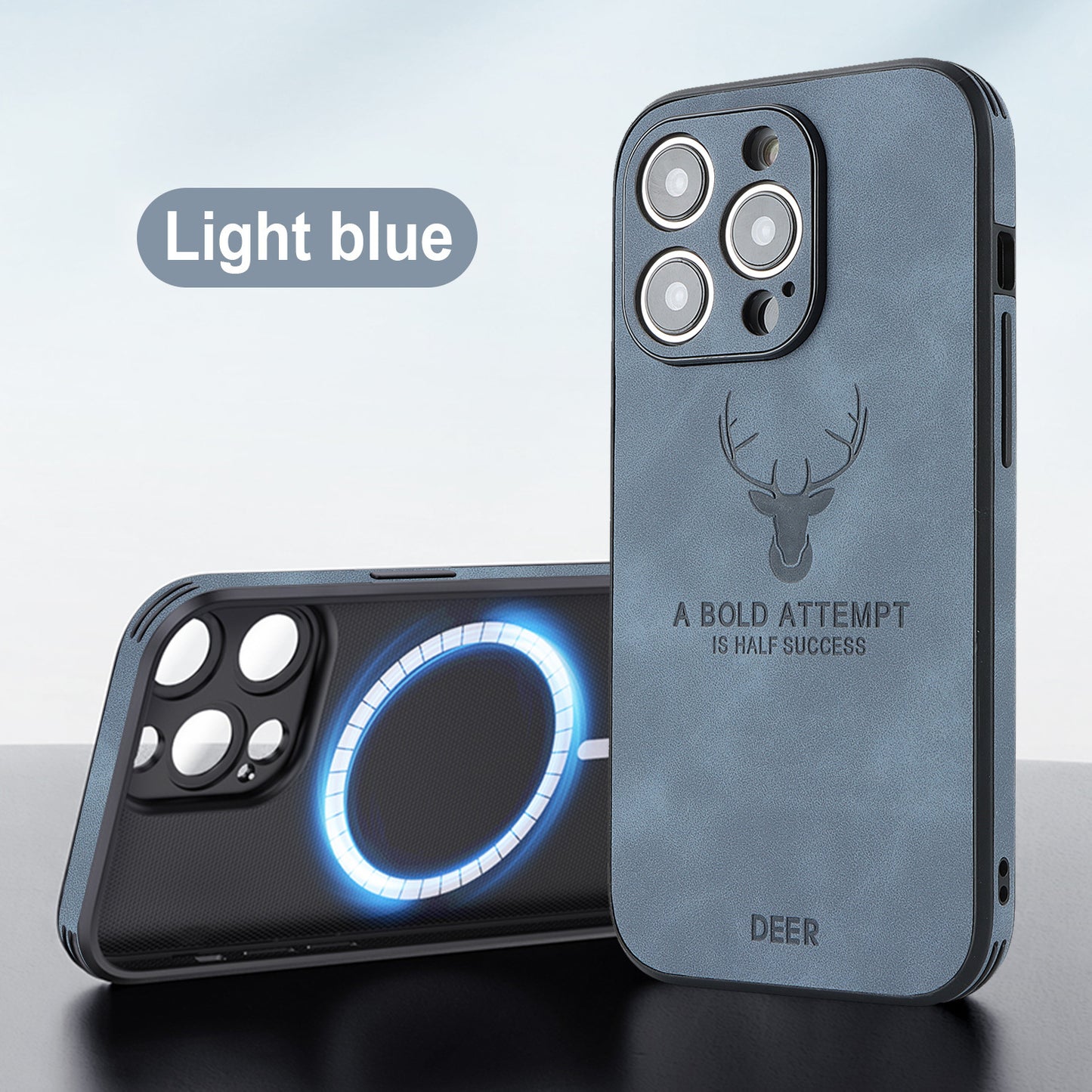 Phone Case Deer Head Built-in Magnetic Drop-resistant Protective Cover