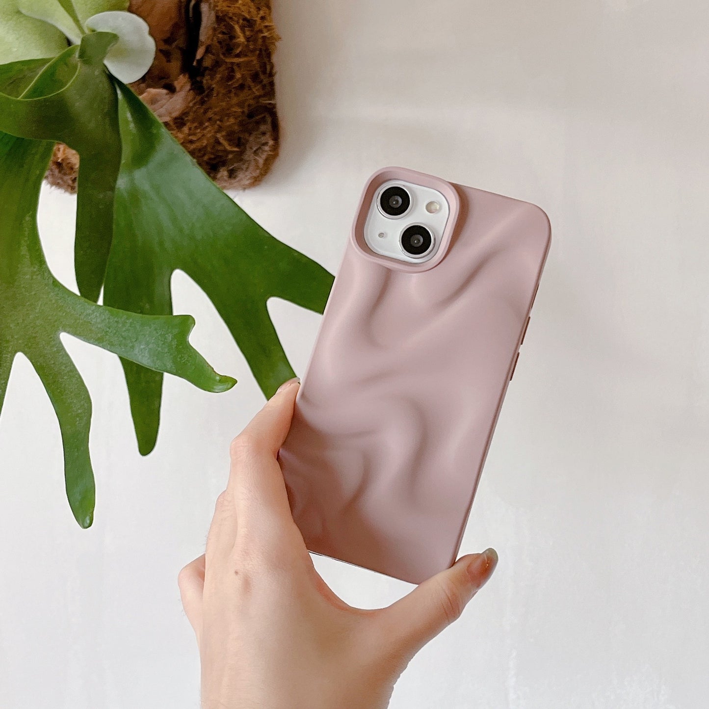 Pleated Water Ripple Solid Color Electroplated Drop-resistant Soft Shell