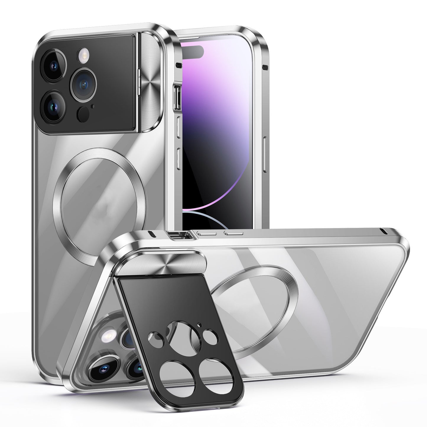 Metal Frame Phone Case Backboard Single-sided Large Window Bracket Suitable