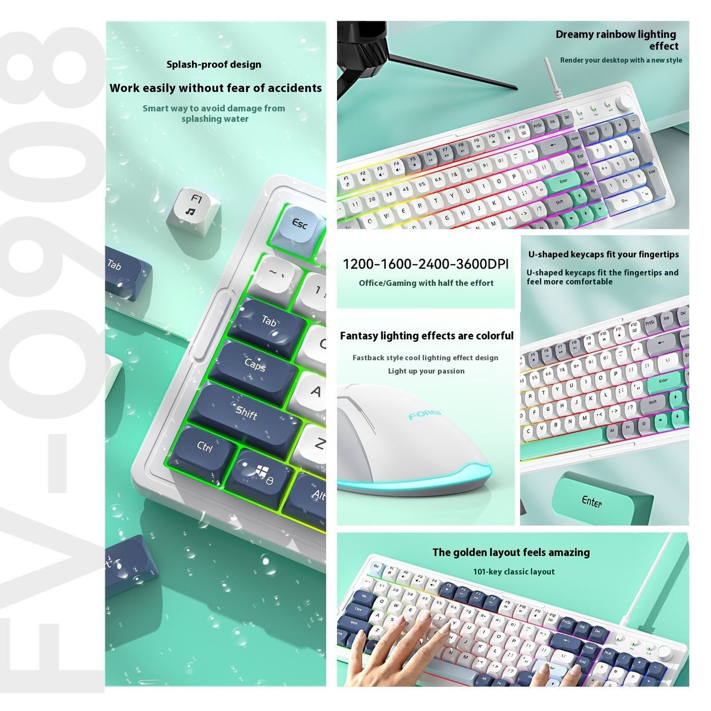 Mechanical Keyboard Customized Three-mold Machinery Key Mouse Suit