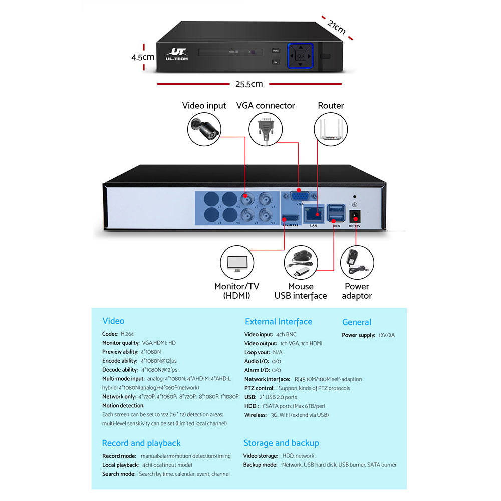 UL Tech 1080P 4 Channel HDMI CCTV Security Camera-4