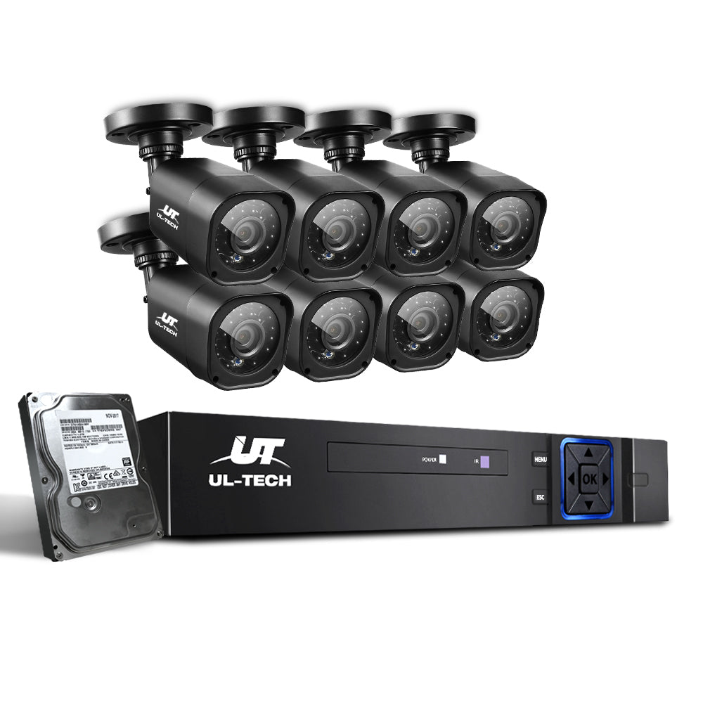 UL-Tech CCTV Security System 2TB 8CH DVR 1080P 8 Camera Sets-0