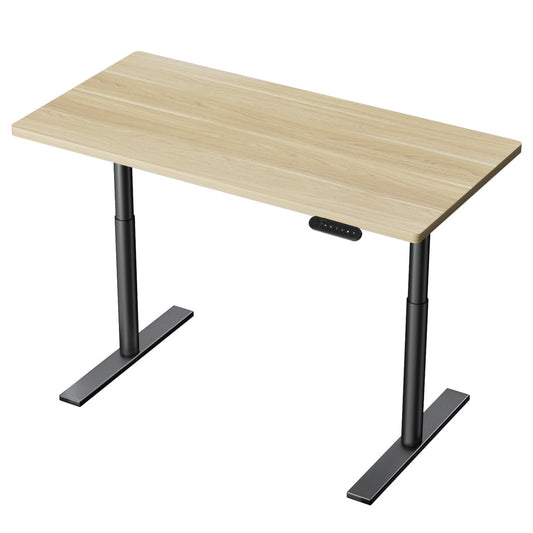 Artiss Electric Standing Desk Motorised Adjustable Sit Stand Desks Black Oak-0