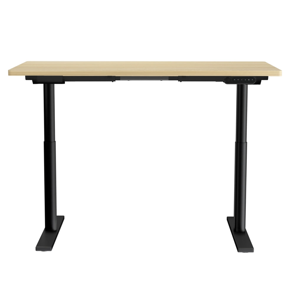 Artiss Electric Standing Desk Motorised Adjustable Sit Stand Desks Black Oak-2