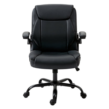 Artiss Office Chair Leather Computer Desk Chairs Executive Gaming Study Black-2