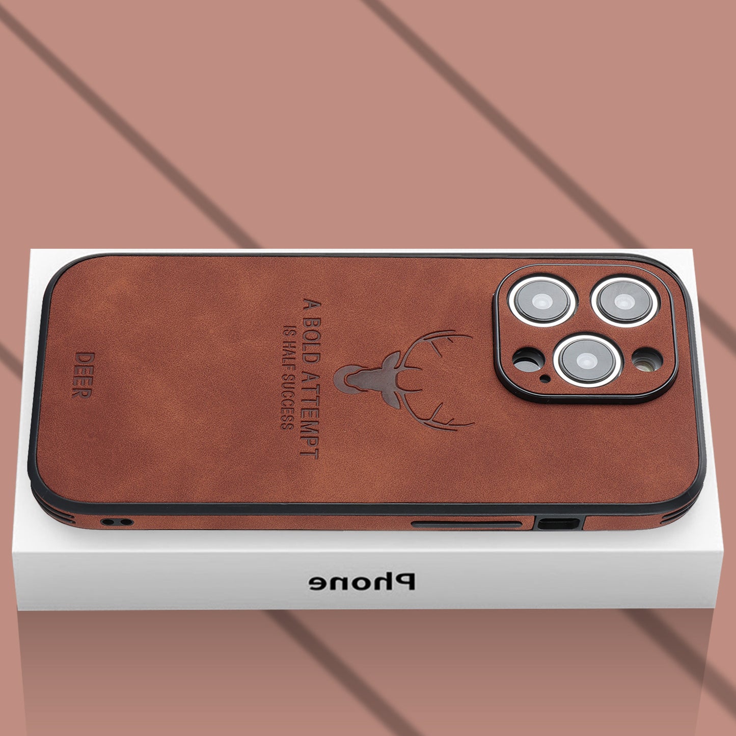 Phone Case Deer Head Built-in Magnetic Drop-resistant Protective Cover
