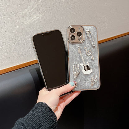 Cement Gray Metal Guitar Electroplating Protective Cover Phone Case