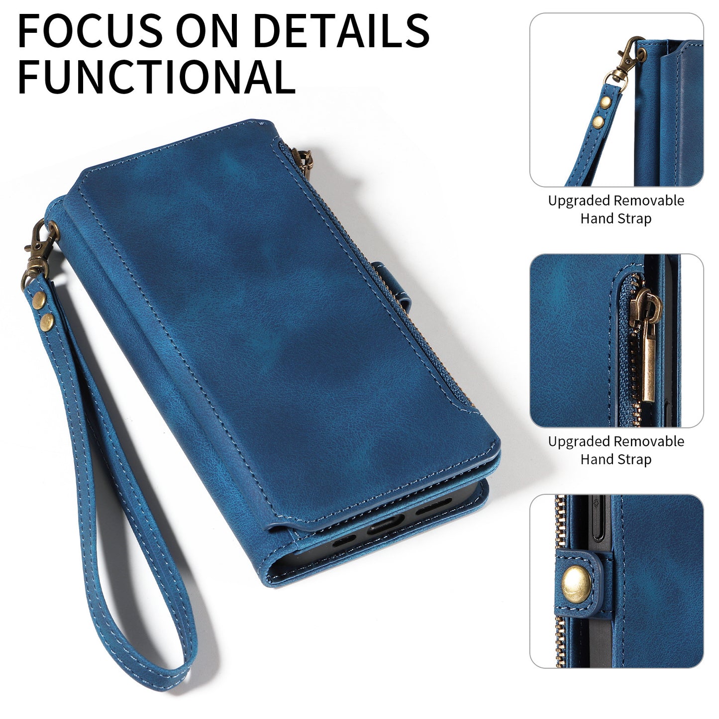 Wallet Flip Zipper Phone Leather Case