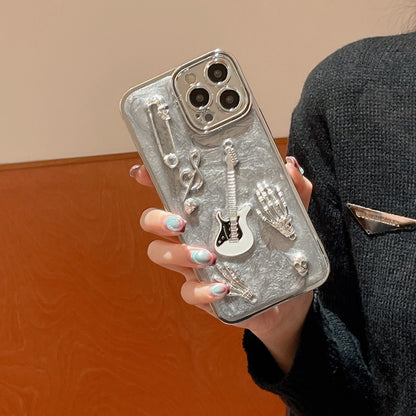 Cement Gray Metal Guitar Electroplating Protective Cover Phone Case