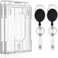 Plastic Vertical Card Holder Black Retractable Badge Clip Reel