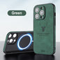 Phone Case Deer Head Built-in Magnetic Drop-resistant Protective Cover