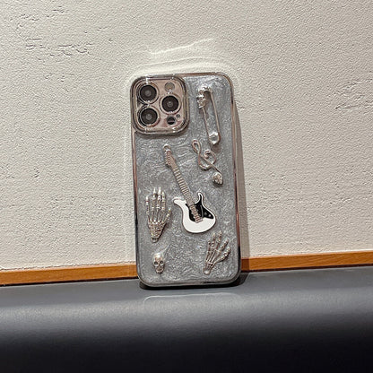 Cement Gray Metal Guitar Electroplating Protective Cover Phone Case