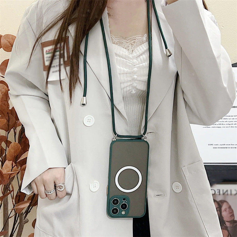 Magnetic Lanyard Phone Case Transparent Crossbody Drop-resistant