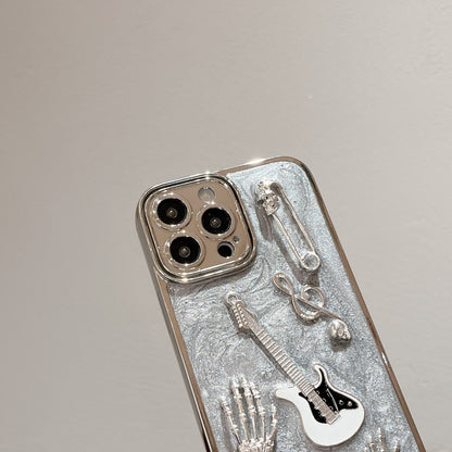 Cement Gray Metal Guitar Electroplating Protective Cover Phone Case